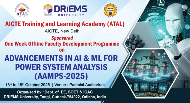 AICTE-ATAL One Week Offline FDP on “Advancements in AI and ML for Power System Analysis (AAMPS-2025)”