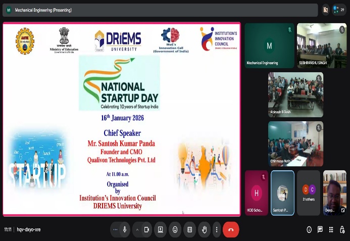 “National Start up Day” dt. 15-01-2026