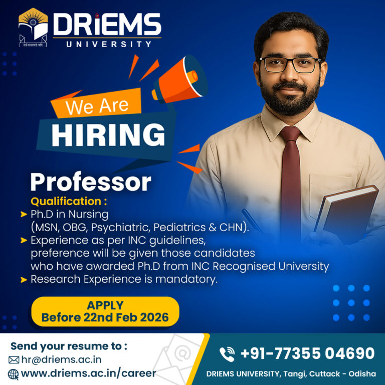 Professor | School of Nursing | DRIEMS University
