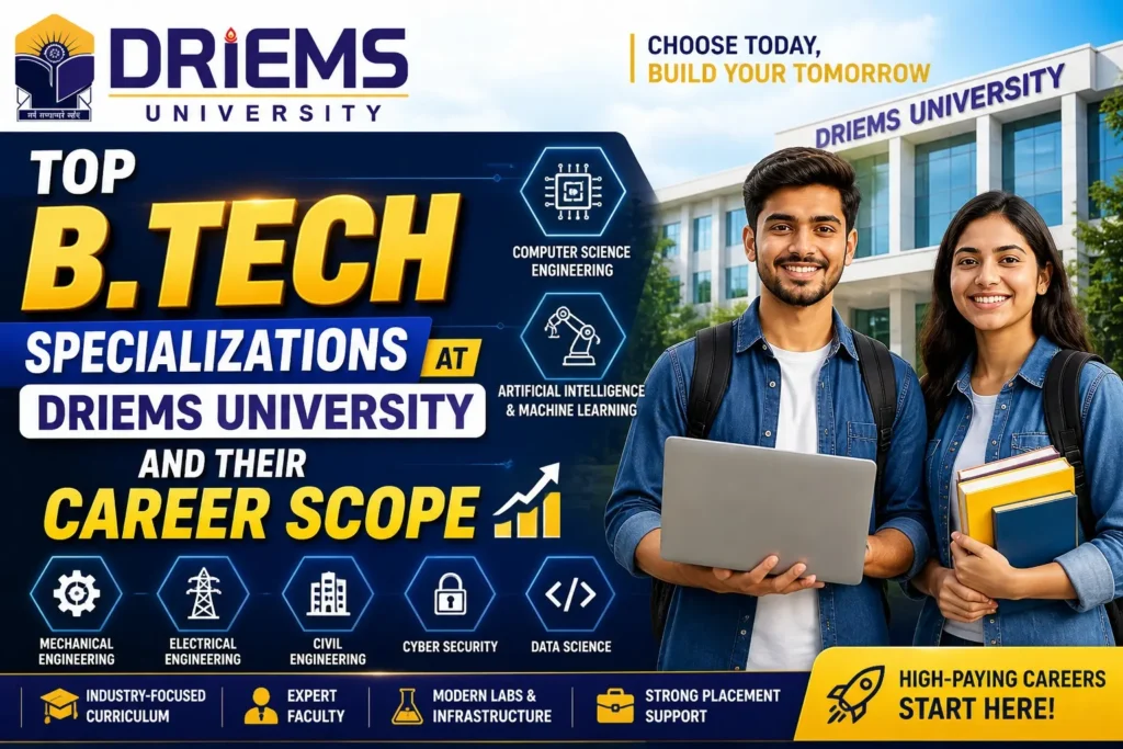 Top B.Tech Specializations at DRIEMS University and Their Career Scope
