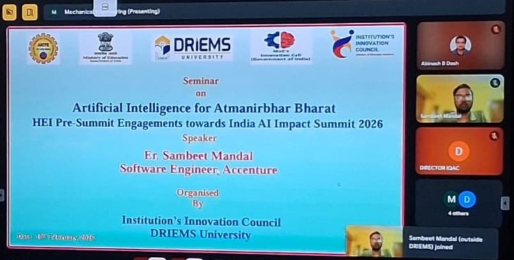 “Seminar on Artificial Intelligence for Atmanirbhar Bharat” dt. 10-02-2026