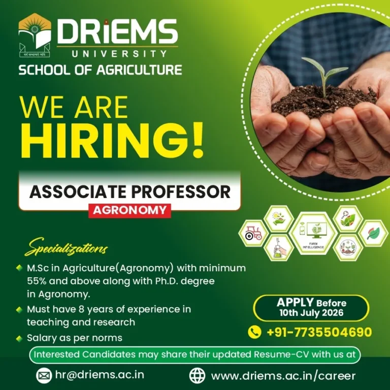 ASSOCIATE PROFESSOR | AGRONOMY | SOA | DRIEMS University