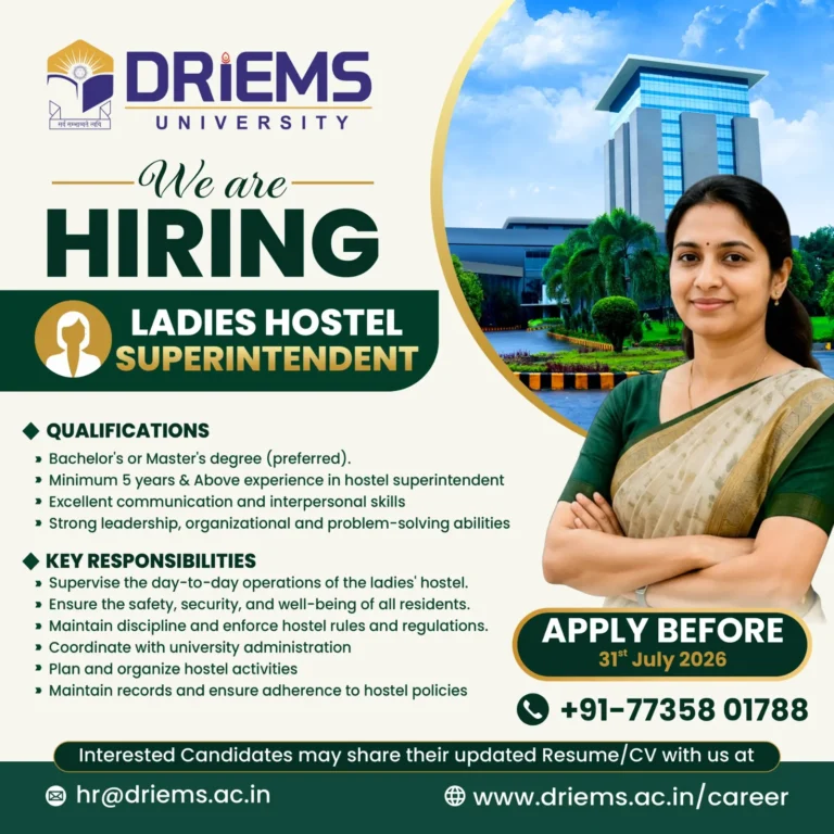 Ladies Hostel Superintendent | DRIEMS University