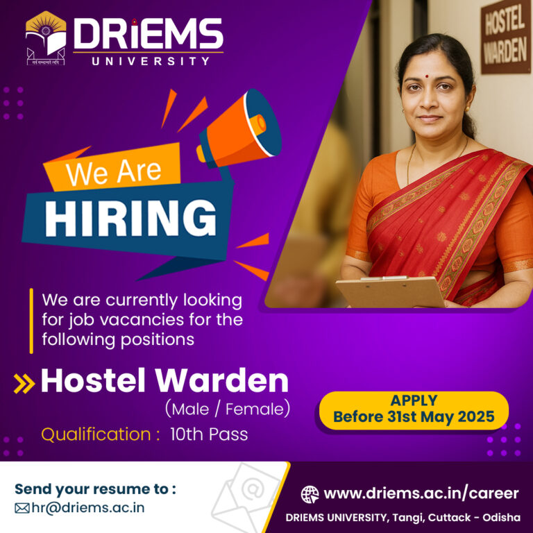 Hostel Warden| DRIEMS University
