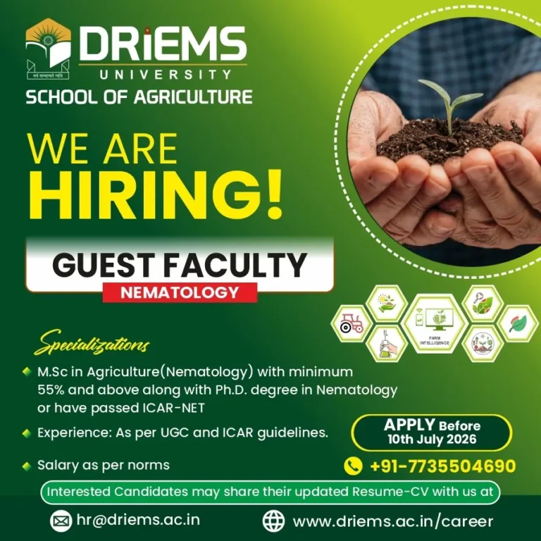 Guest faculty | Nematology | SOA | DRIEMS University