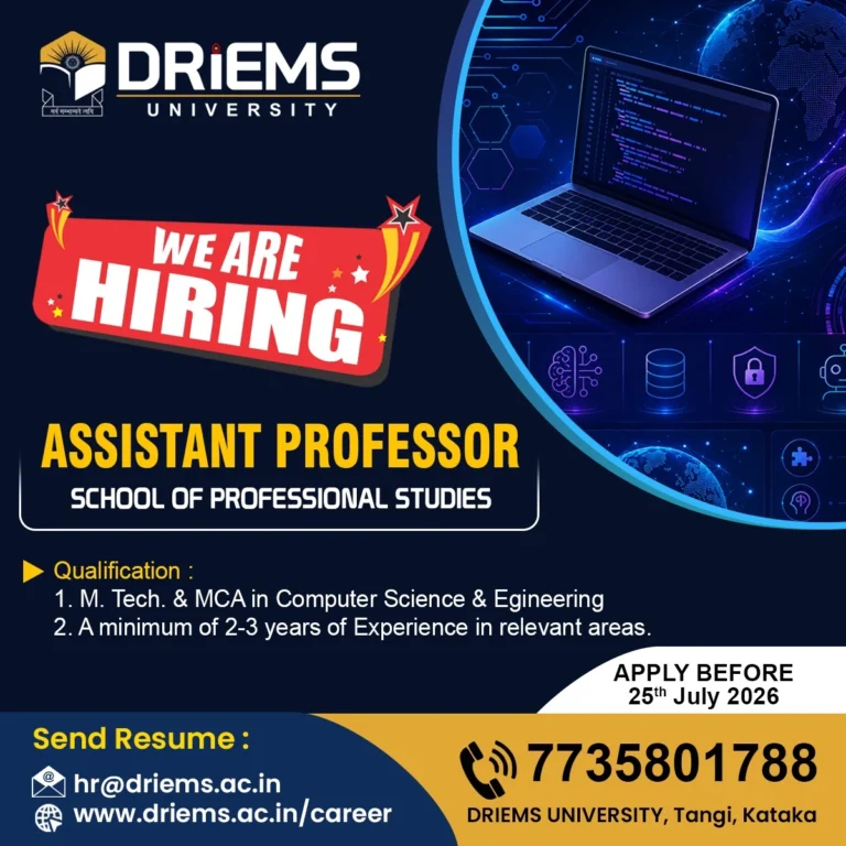 ASSISTANT PROFESSOR | SOPS | DRIEMS University