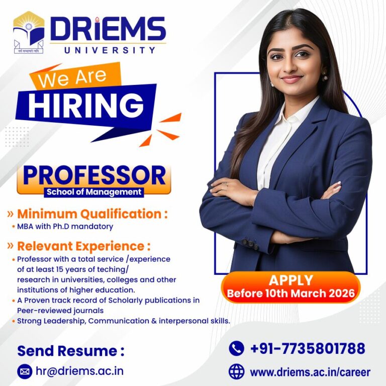 Professor | School of Management| DRIEMS University