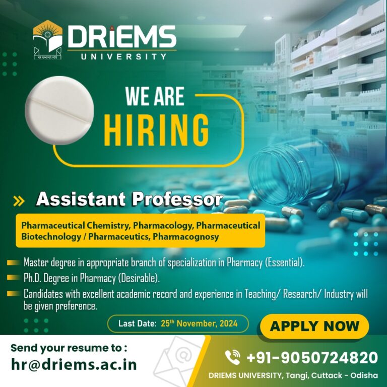 Assistant Professor | SOP | DRIEMS University