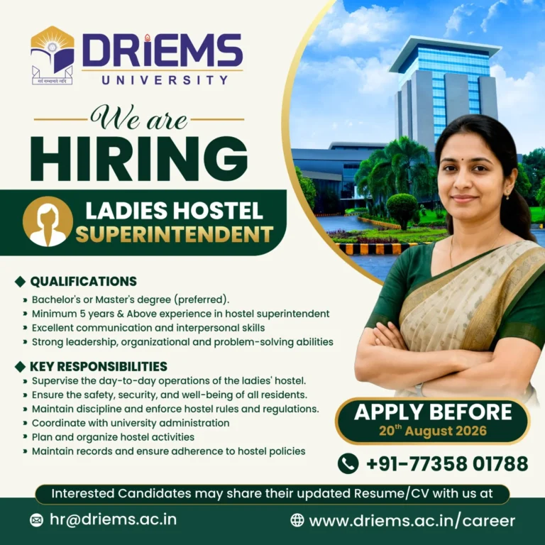 Ladies Hostel Superintendent | DRIEMS University